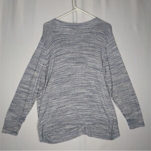 Croft & Barrow Off-the-Shoulder Heathered Blue Sweater